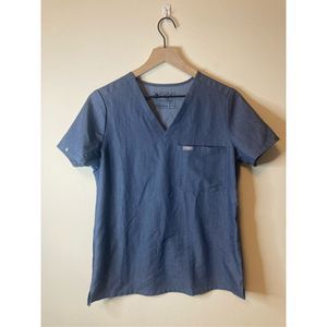 FIGS Technical Collection Women’s Size Small Casma Scrub Top Heather Denim